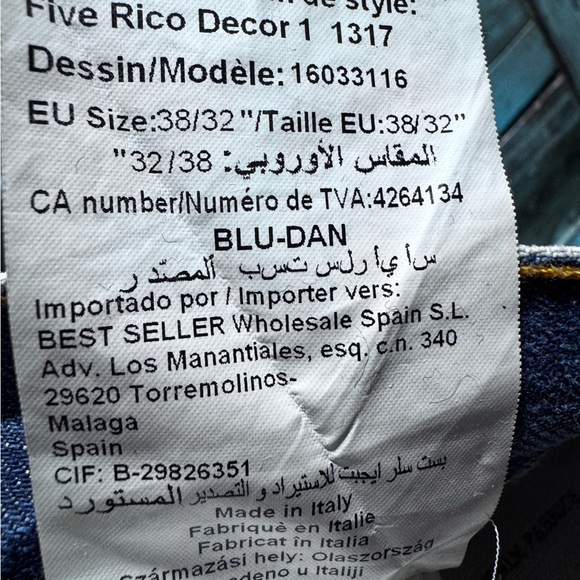 Selected Homme Men's Blue Tapered Jeans Size 38 Button Fly - Picture 10 of 14